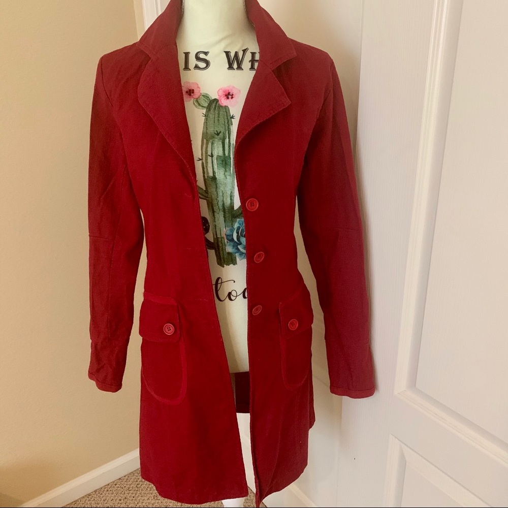 Maroon linen/cotton jacket